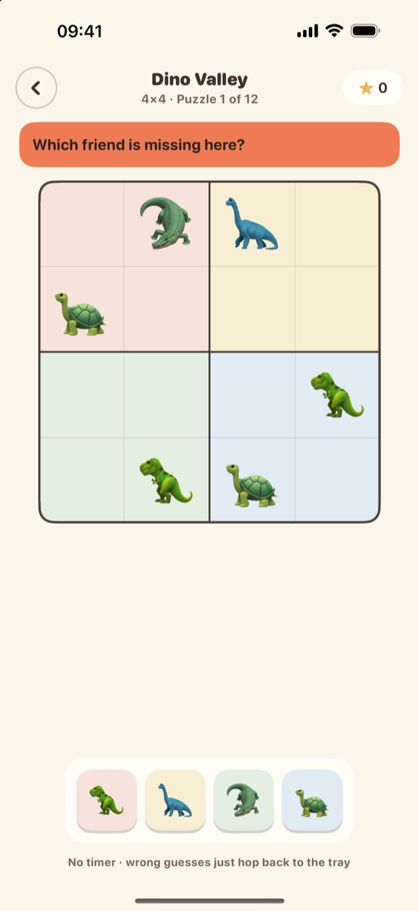 A 4×4 kids board with animal pictures in place of numbers